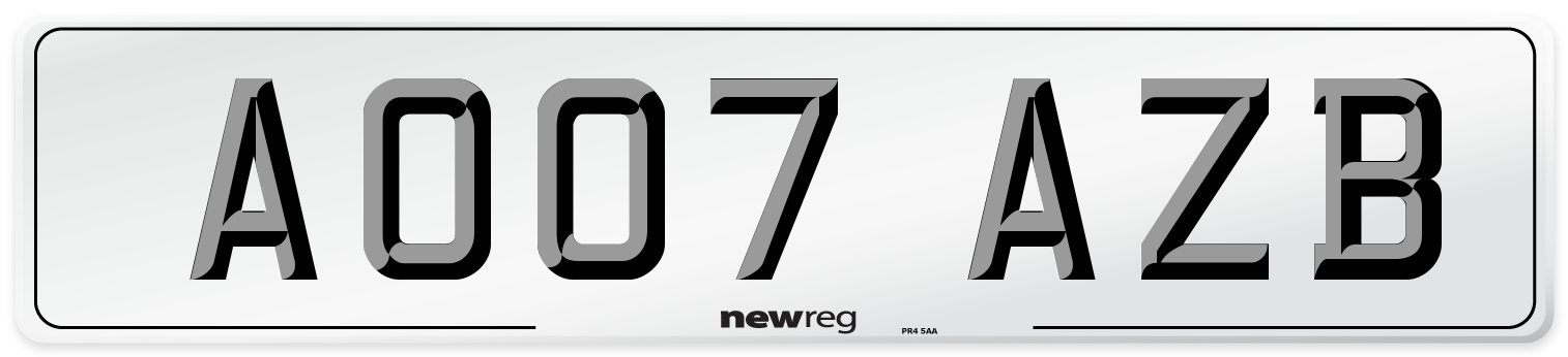 AO07 AZB Number Plate from New Reg